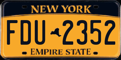 NY license plate FDU2352