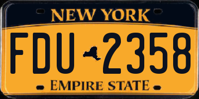 NY license plate FDU2358