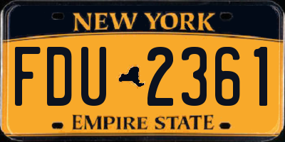 NY license plate FDU2361