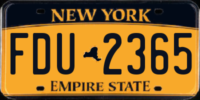 NY license plate FDU2365