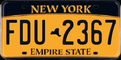 NY license plate FDU2367