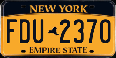 NY license plate FDU2370