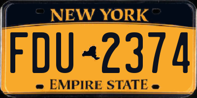 NY license plate FDU2374