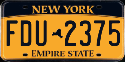 NY license plate FDU2375