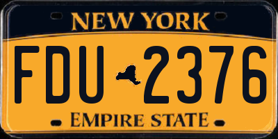 NY license plate FDU2376