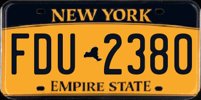 NY license plate FDU2380