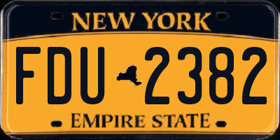 NY license plate FDU2382