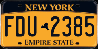 NY license plate FDU2385