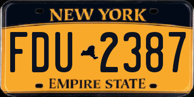 NY license plate FDU2387