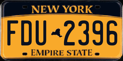 NY license plate FDU2396