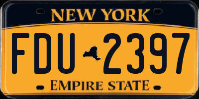NY license plate FDU2397