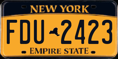 NY license plate FDU2423