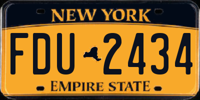 NY license plate FDU2434