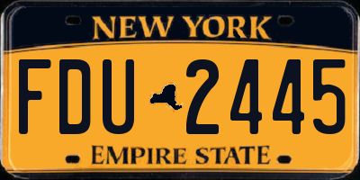 NY license plate FDU2445