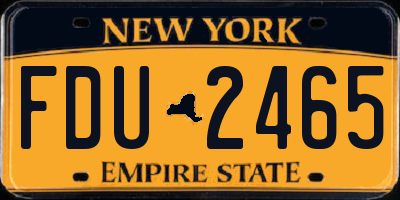 NY license plate FDU2465