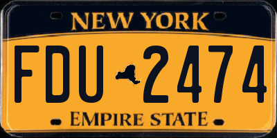 NY license plate FDU2474