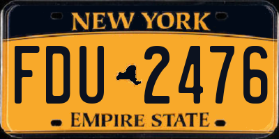 NY license plate FDU2476