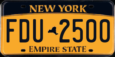 NY license plate FDU2500