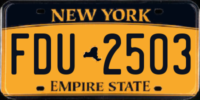 NY license plate FDU2503