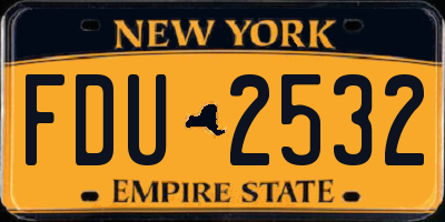 NY license plate FDU2532