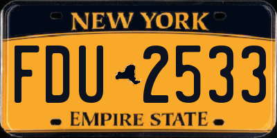 NY license plate FDU2533