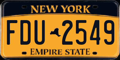 NY license plate FDU2549