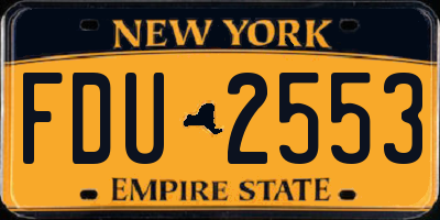 NY license plate FDU2553