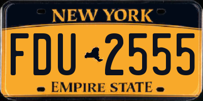 NY license plate FDU2555