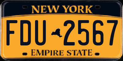 NY license plate FDU2567
