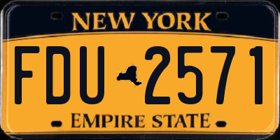 NY license plate FDU2571