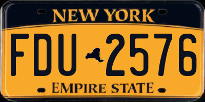 NY license plate FDU2576