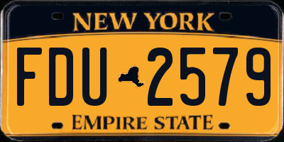 NY license plate FDU2579