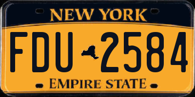 NY license plate FDU2584