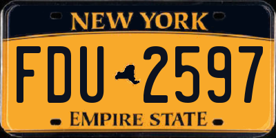 NY license plate FDU2597