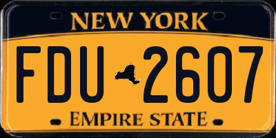 NY license plate FDU2607