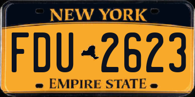 NY license plate FDU2623