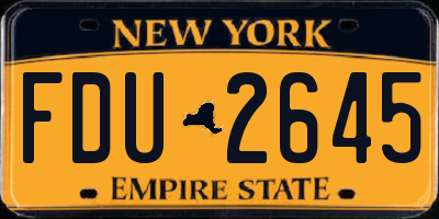 NY license plate FDU2645