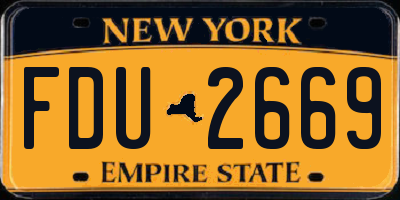NY license plate FDU2669