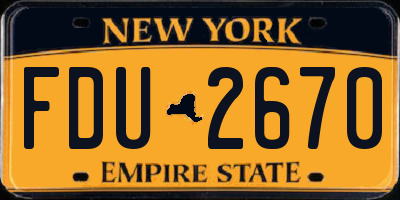 NY license plate FDU2670