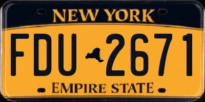 NY license plate FDU2671
