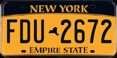 NY license plate FDU2672