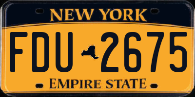 NY license plate FDU2675