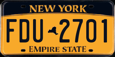 NY license plate FDU2701