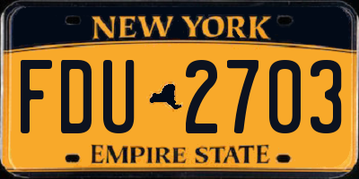 NY license plate FDU2703