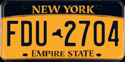NY license plate FDU2704