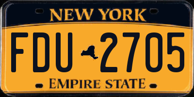 NY license plate FDU2705