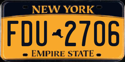 NY license plate FDU2706