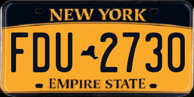 NY license plate FDU2730