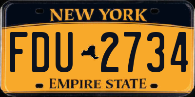 NY license plate FDU2734