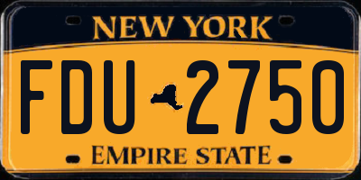 NY license plate FDU2750